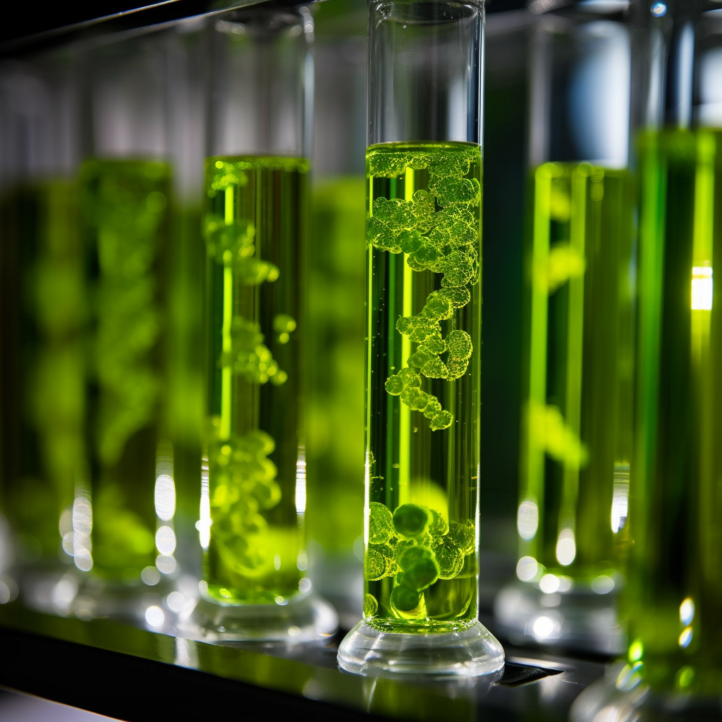 Test tubes of algae | biofuel. Photo | One Earth