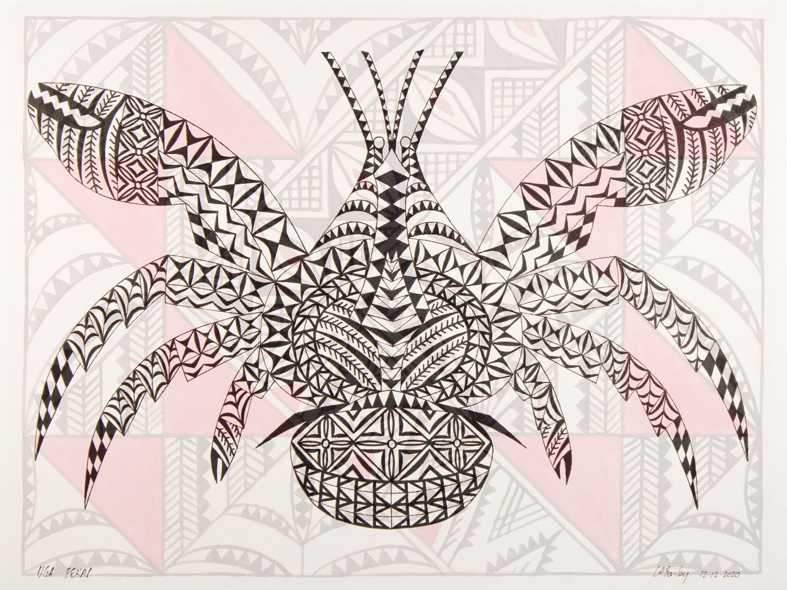 Polynesian coconut crab art. Image Credit: MataiByCharles purchased via Etsy.