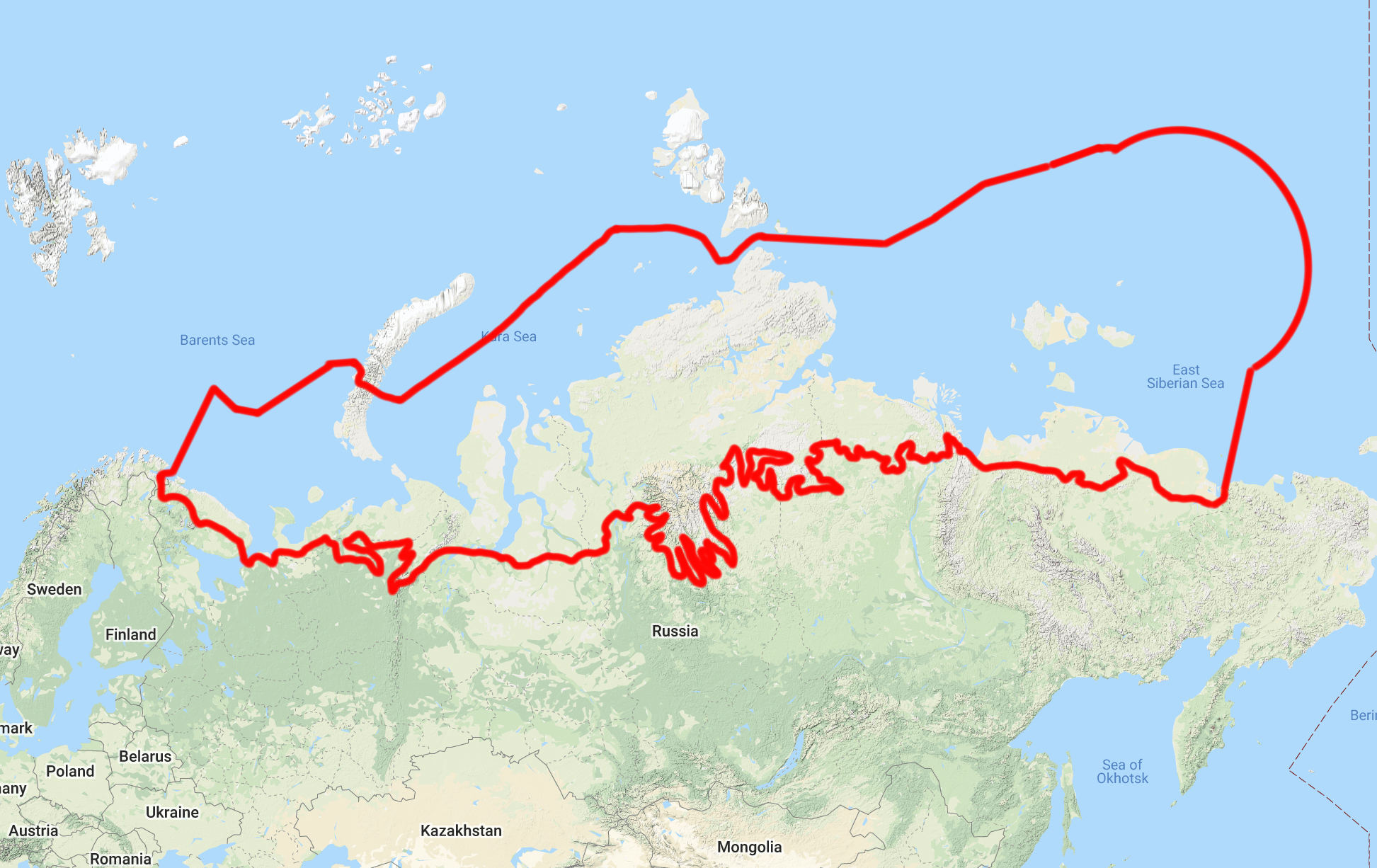 Outline of Greater Eurasian Tundra bioregion