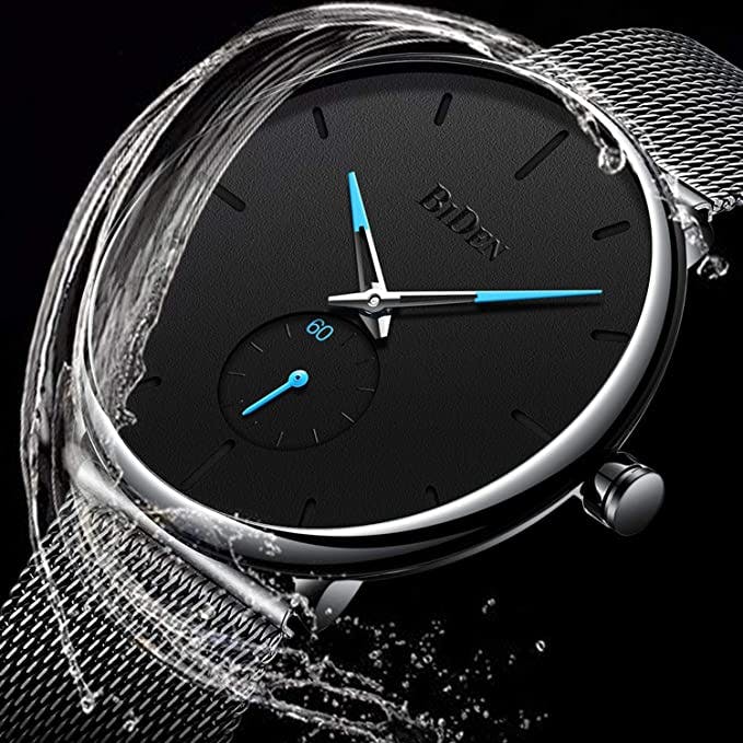 Minimalist Ultra Thin Waterproof Fashion Dressy Wrist Watch for Men Business Casual Luxury Quartz Analog Watch