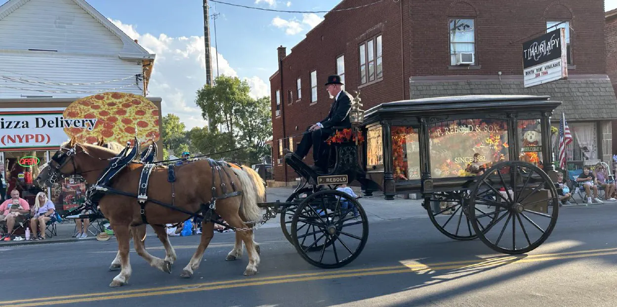 Antique Hearse in Harvest Home Parade