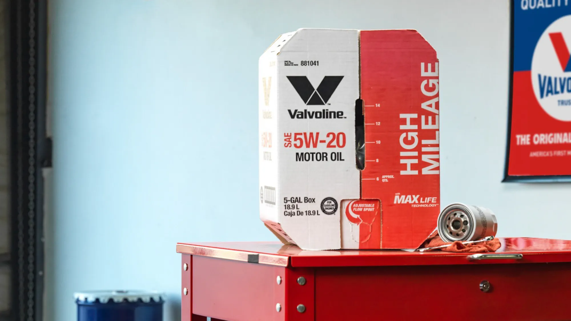 Valvoline Bay Box in a garage