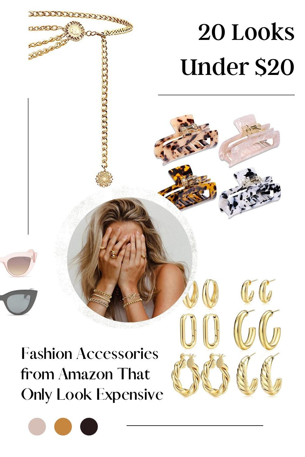 These summer accessories are all under $20 even though they look expensive. From summer jewelry to summer hair accessories, you'll find lots of options for affordable summer accessories in these Amazon finds. These Amazon must haves will level up your summer travel photos. | Amazon must have accessories | amazon accessories must have | amazon summer must haves | amazon must haves for summer | womens summer accessories | summer accessories jewelry | amazon must haves tiktok videos cheap