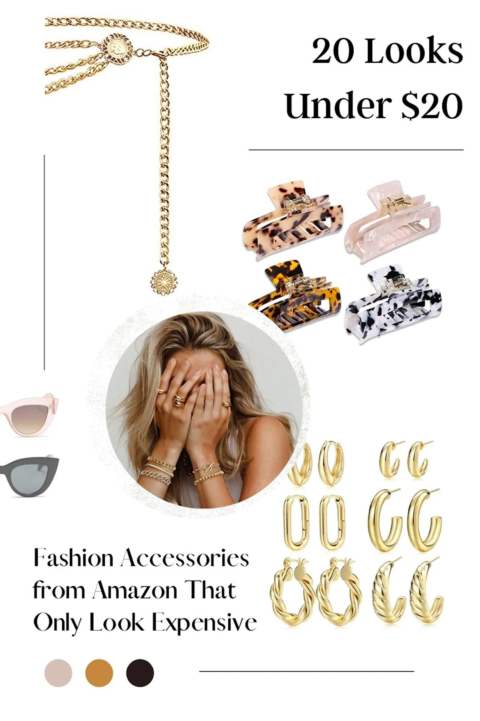 These summer accessories are all under $20 even though they look expensive. From summer jewelry to summer hair accessories, you'll find lots of options for affordable summer accessories in these Amazon finds. These Amazon must haves will level up your summer travel photos. | Amazon must have accessories | amazon accessories must have | amazon summer must haves | amazon must haves for summer | womens summer accessories | summer accessories jewelry | amazon must haves tiktok videos cheap