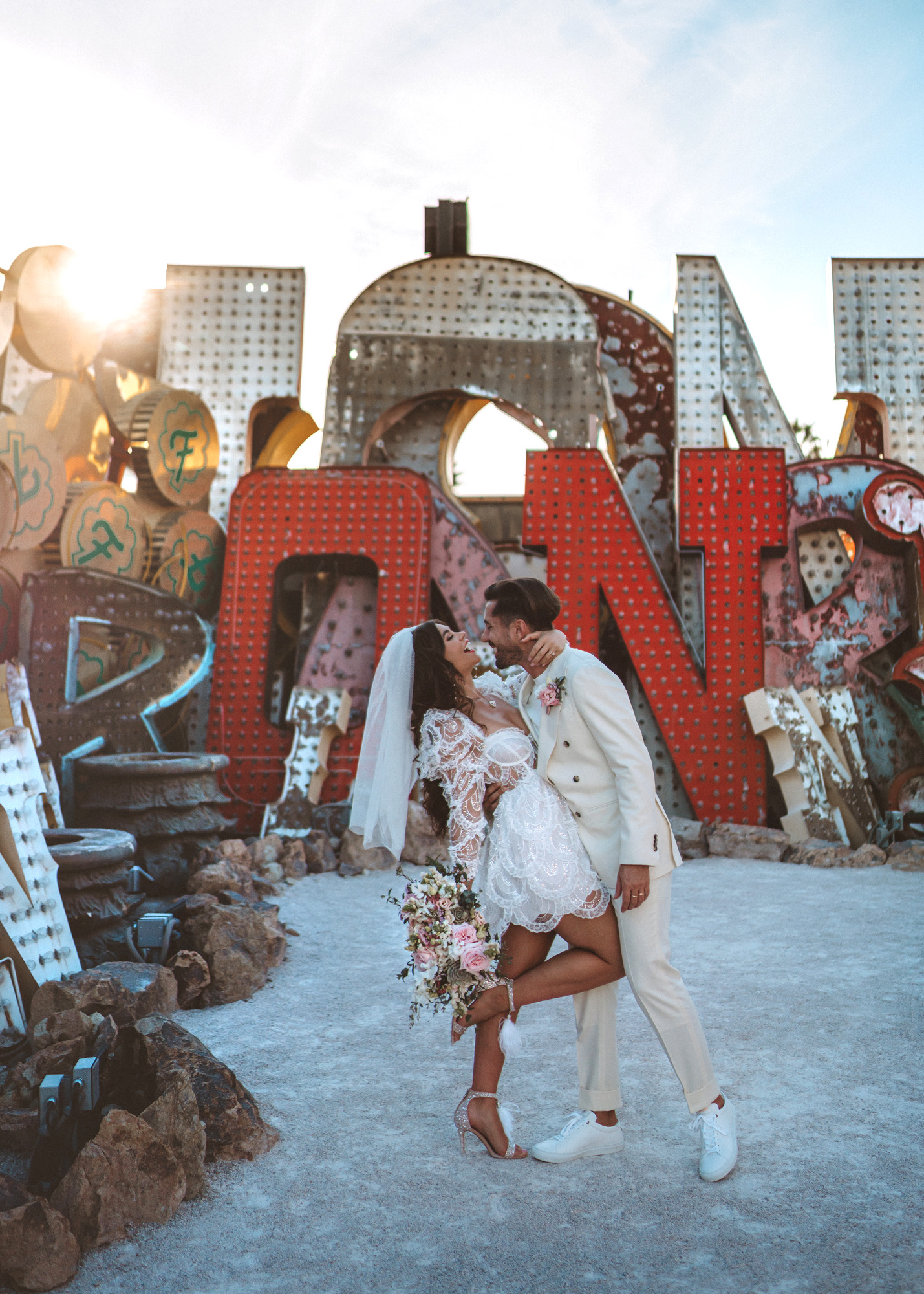 Our Las Vegas Wedding At The Neon Museum Away Lands 