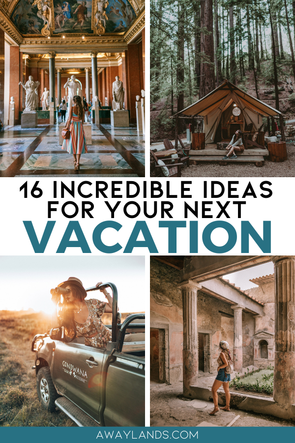 Looking for vacation ideas to add to your travel bucket list? I've put together a list of options including budget travel ideas, luxury travel ideas, bucket list travel ideas, and vacation ideas for every kind of traveler. | vacation ideas for couples | vacation ideas for couples on a budget | bucket list ideas for vacation | what to do on vacation list | different types of vacations