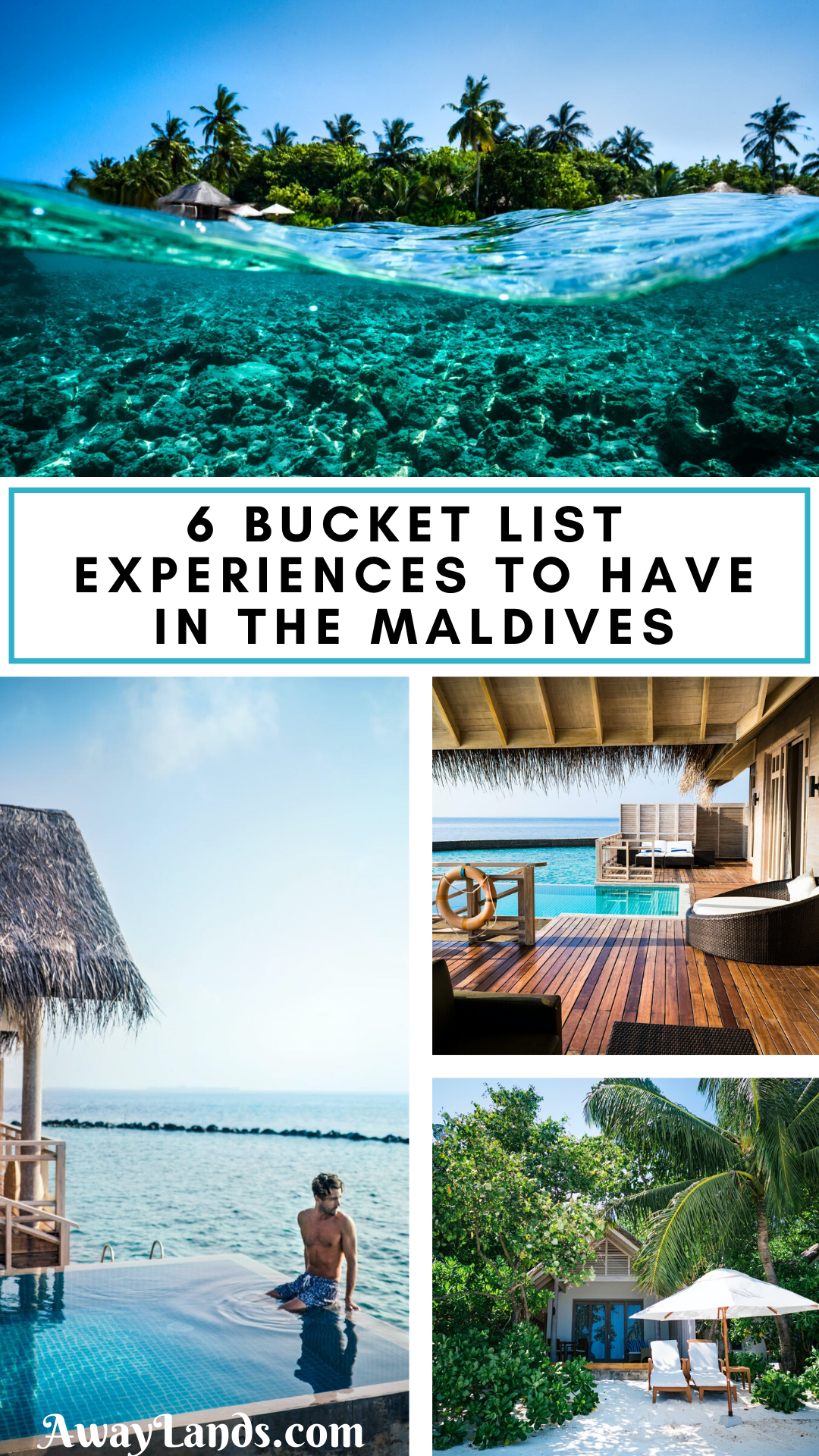 Check out this list of 6 bucket list experiences to have in the Maldives. From relaxing in your overwater bungalow to enjoy all of the water activities in the Maldives, find something to add to your Maldives bucket list here. #maldives #bucketlist #travel | best things to do in the Maldives | things to do in the Maldives honeymoon | things to do in the Maldives bucket lists | Maldives travel bucket lists | Maldives bucket list travel | Maldives things to do bucket lists