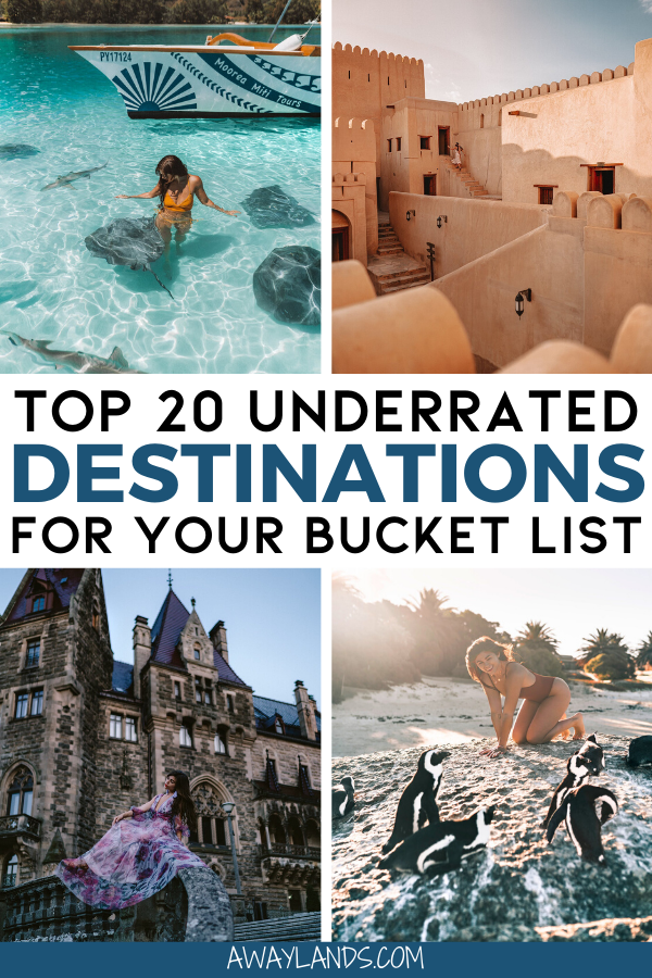 Check out this list of the top 20 underrated travel destinations you need on your travel bucket list! #bucketlist #travel | once in a lifetime destinations | bucket list destinations | bucket list travel | best places to visit | most beautiful destinations in the world | off the beaten path destinations | bucket list before I die | travel bucket list United States | Africa travel bucket list | bucket list Europe travel | island travel destinations | best places to go | travel destinations