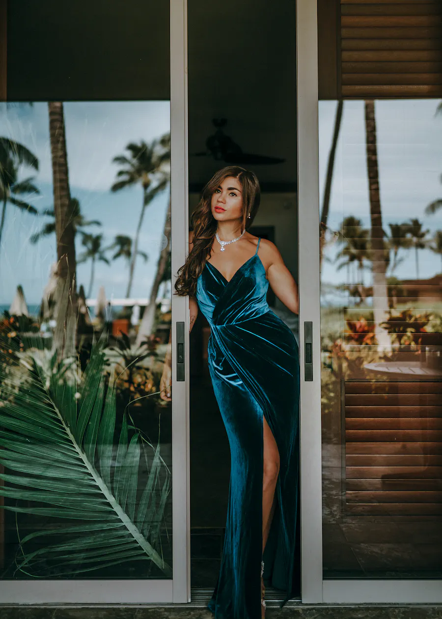 david's bridal blue velvet dress Velvet Maxi Dress Blue Crushed Velvet Dress Crushed Velvet Off-the-Shoulder  Sheath Dress David's Bridal