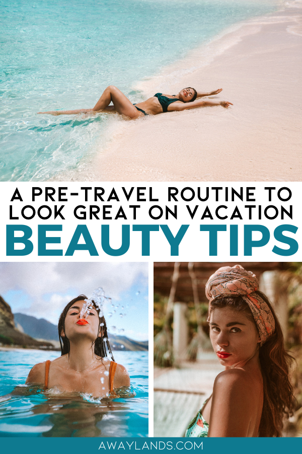Get vacation-ready with this ultimate pre-travel beauty checklist. From scheduling the right treatments before you leave to prepping your skin, hair, and nails, everything you need to look and feel flawless and save tons of time getting ready on holiday. This is how to look good and feel good for your trip! | pre travel checklist beauty | beauty travel tips | beauty tips before vacation