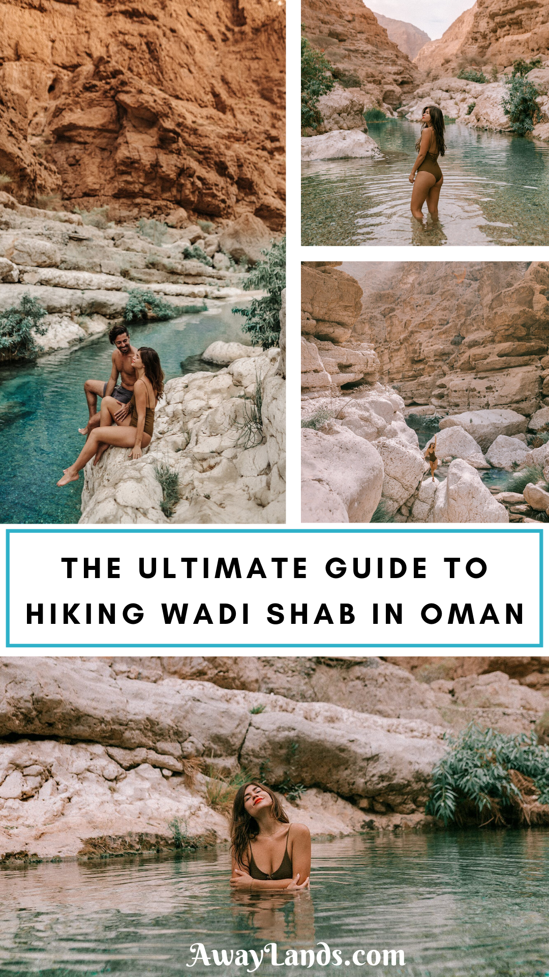 For an adventure in Oman, hike into Wadi Shab. Click here for the ultimate guide to the best hike in Oman! #oman #middleeast #travel | Oman Wadi Shab | Wadi Shab in Oman | Wadi Shab Oman hike | Oman things to do in | Oman photography | Oman travel outfits | Oman travel woman | Oman travel destinations | Oman travel guide | Oman travel adventure | tips for travel to Oman | best places to travel in the Middle East | Oman travel tips | Oman travel photography | Middle East travel tips
