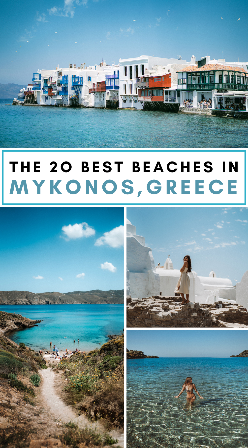 Mykonos Island Travel Guide: The best beaches in Mykonos, best hotels in Mykonos, and must-see places across the Greek island! Outside of the party scene and the white and blue villages, explore the farther corners of the island for stunning, quiet, amazingly swimmable beaches. | mykonos beaches greece | best beaches mykonos | mykonos greece photography beaches | best things to do in mykonos greece | best places to visit in mykonos