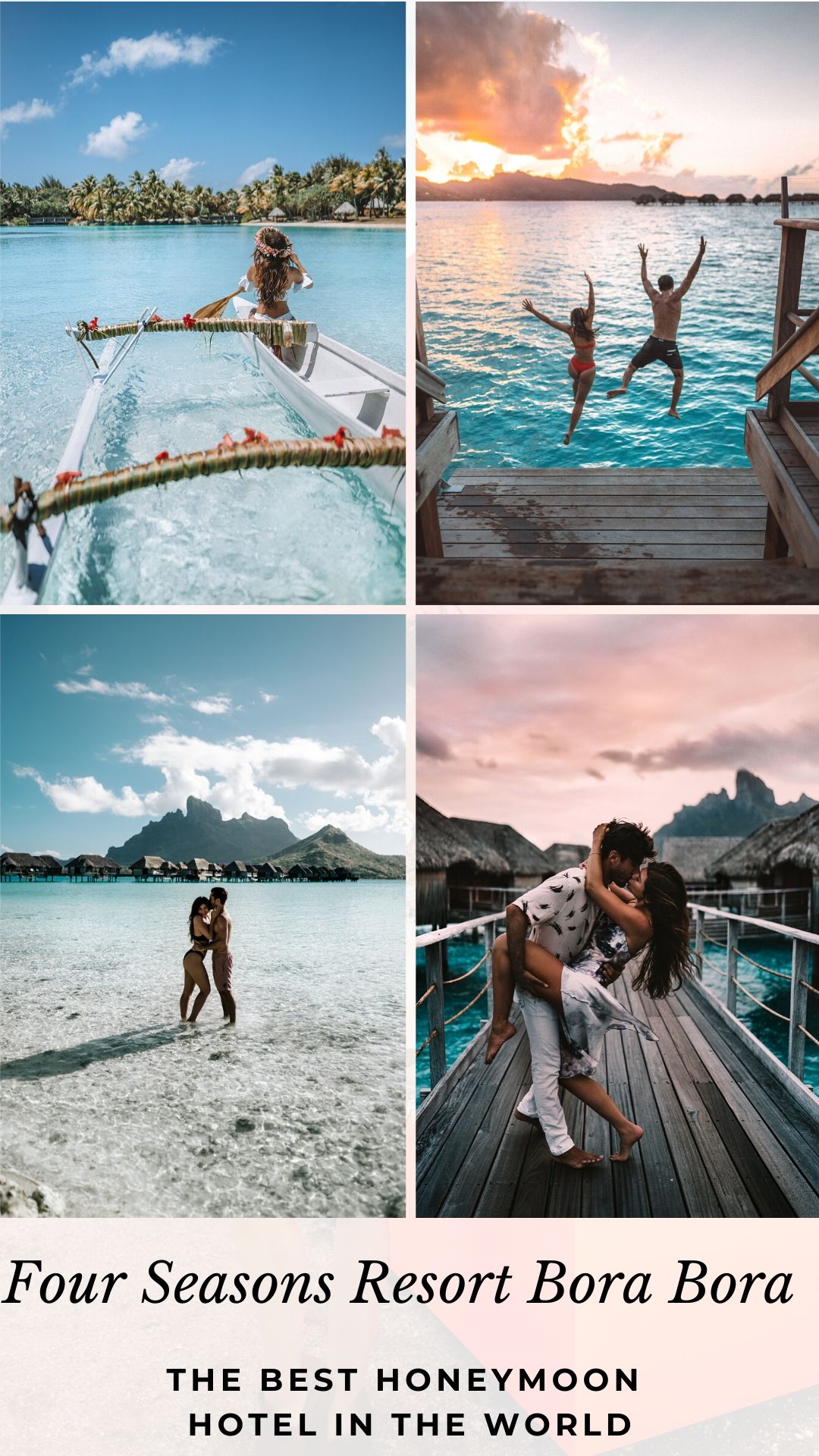 Four Seasons Bora Bora Resort is the perfect spot for a honeymoon in Bora Bora. Click here for the full guide to Four Seasons Bora Bora! #borabora #honeymoon #bucketlist #travel | Bora Bora honeymoon bungalows | Bora Bora honeymoon romantic getaways | Bora Bora honeymoon pictures | Bora Bora honeymoon resorts | Bora Bora honeymoon things to do in | Bora Bora honeymoon couple | Bora Bora honeymoon Four Seasons | Bora Bora honeymoon bungalows glass floor | Bora Bora bungalow Four Seasons interior