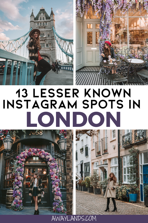 Find 13 lesser known hidden gem Instagram photo spots in London to add to your London itinerary. #london #visituk | London travel | things to do in London | travel London | London attractions | lovely London | London England things to do in | London photo spots | London Instagram pictures | London Instagram photo spots | Instagrammable places in London | secret London photo spots | London photoshoot ideas | London fashion | London what to wear | London Instagram picture ideas

