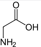 A diagram of the amino acid glycine