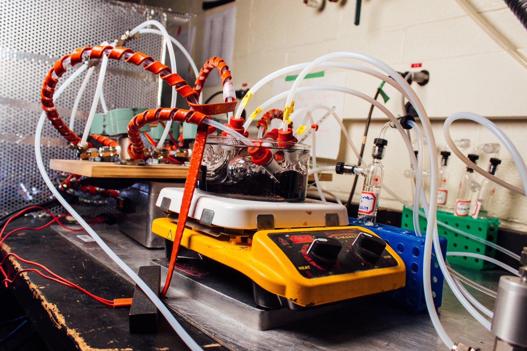 A bunch of tubes used to detect smells. 