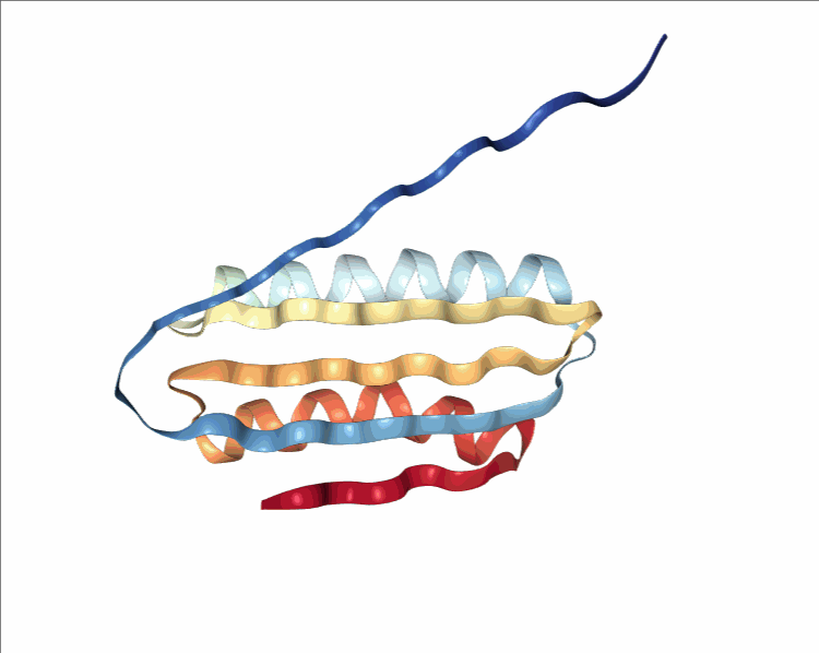 A rotating view of a protein designed by gamers playing FoldIt.