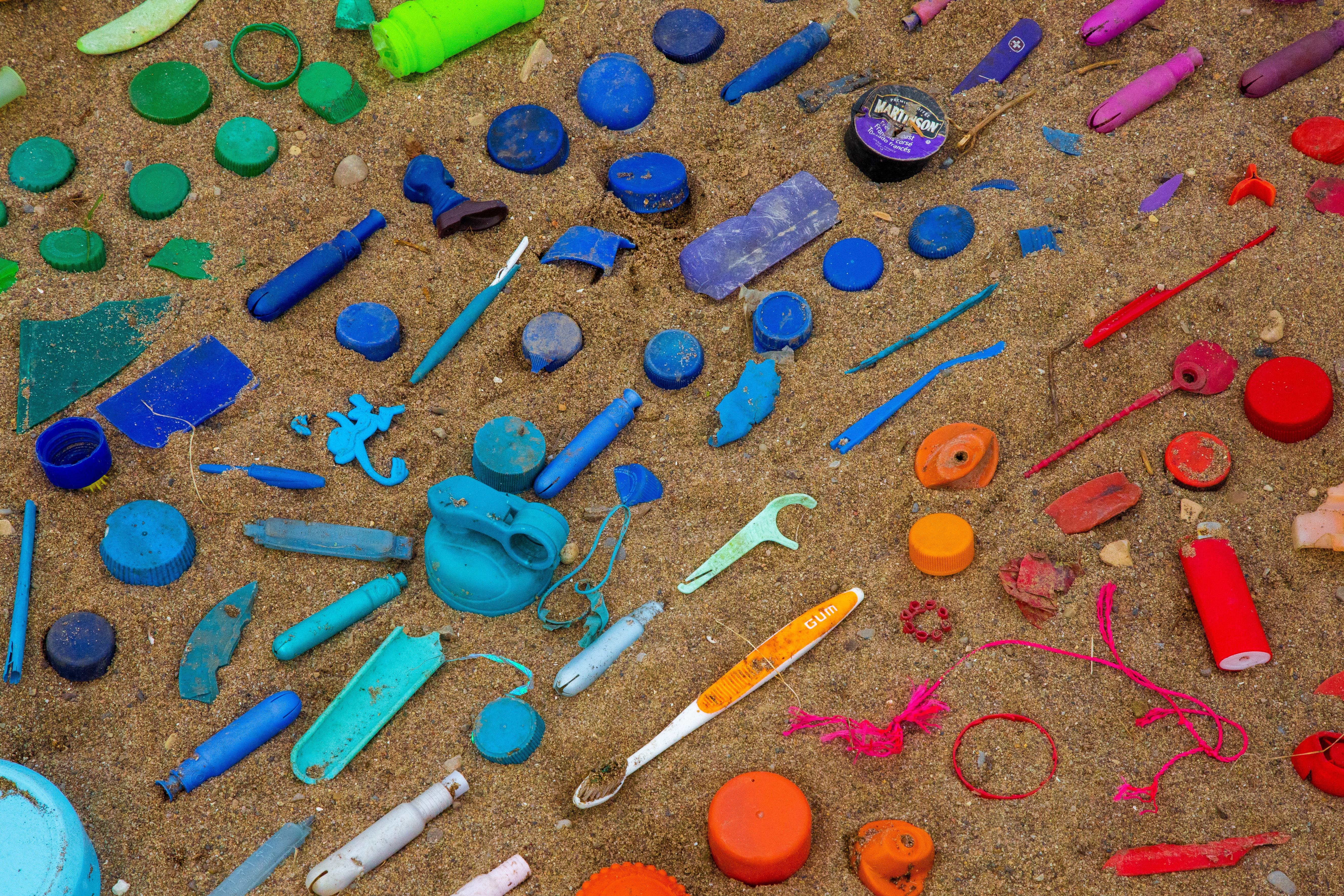Plastic garbage rainbow