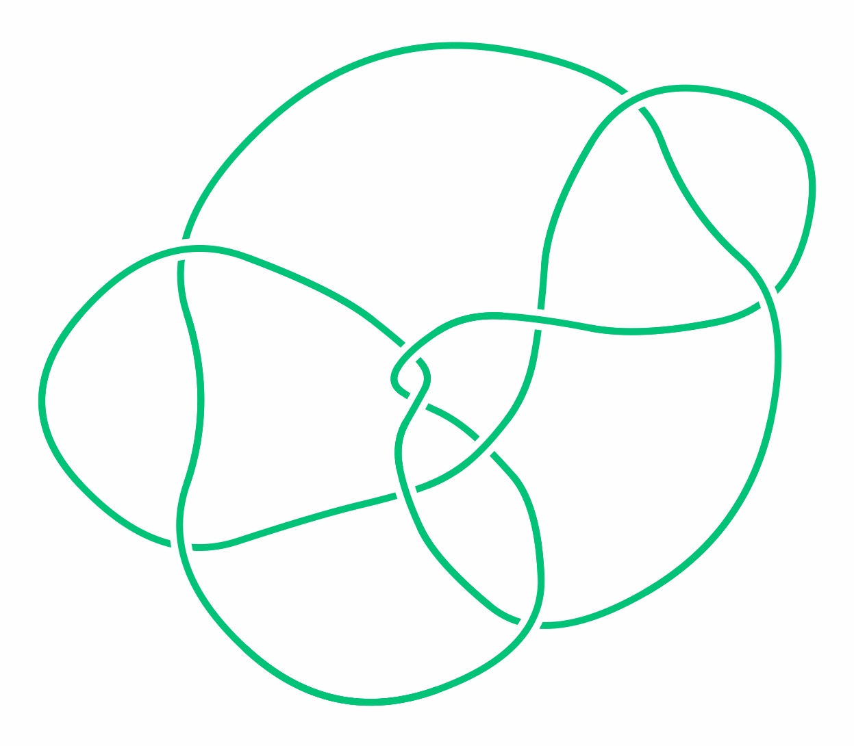 A knot diagram representing the second of the “Perko Pair” of knots