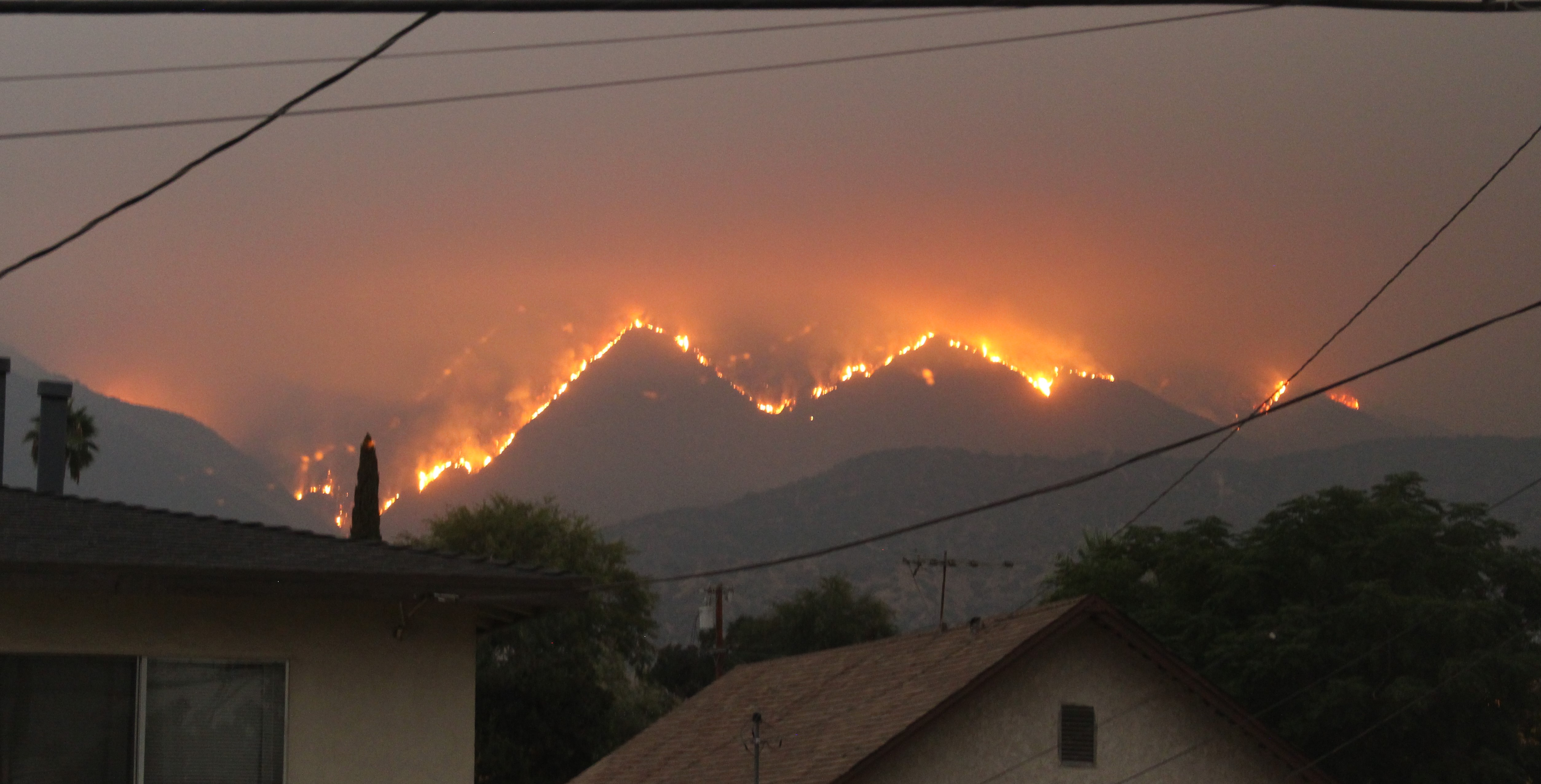 Bobcat Fire view from a home in Monrovia, CA, September 10, 2020 