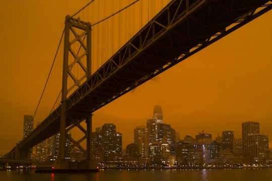 Smoke from the North Complex fire settles over San Francisco. Smoke from the North Complex fire settles over San Francisco.