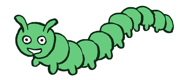 green cartoon worm