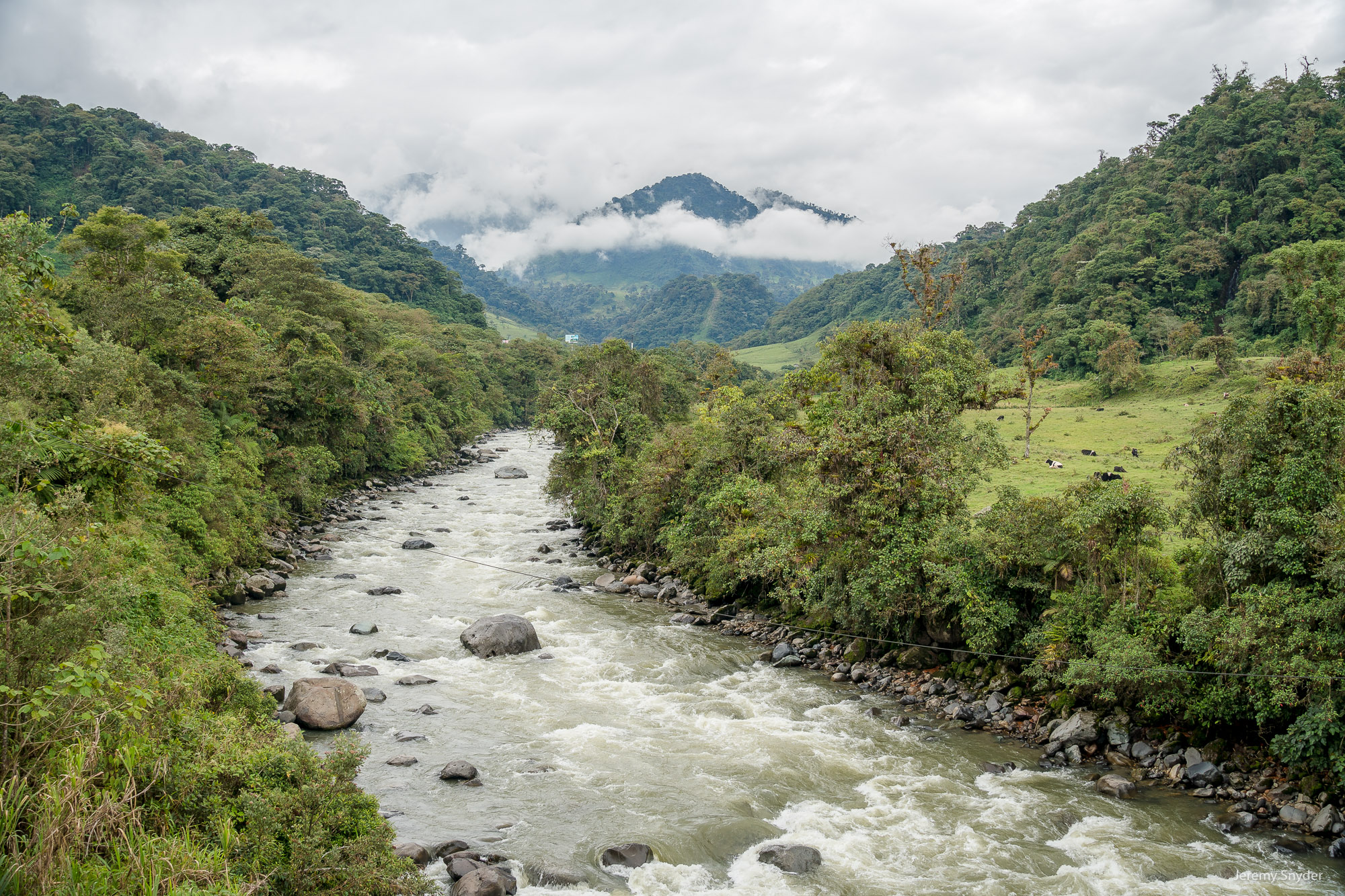 A mountain river in the Andes Mountains