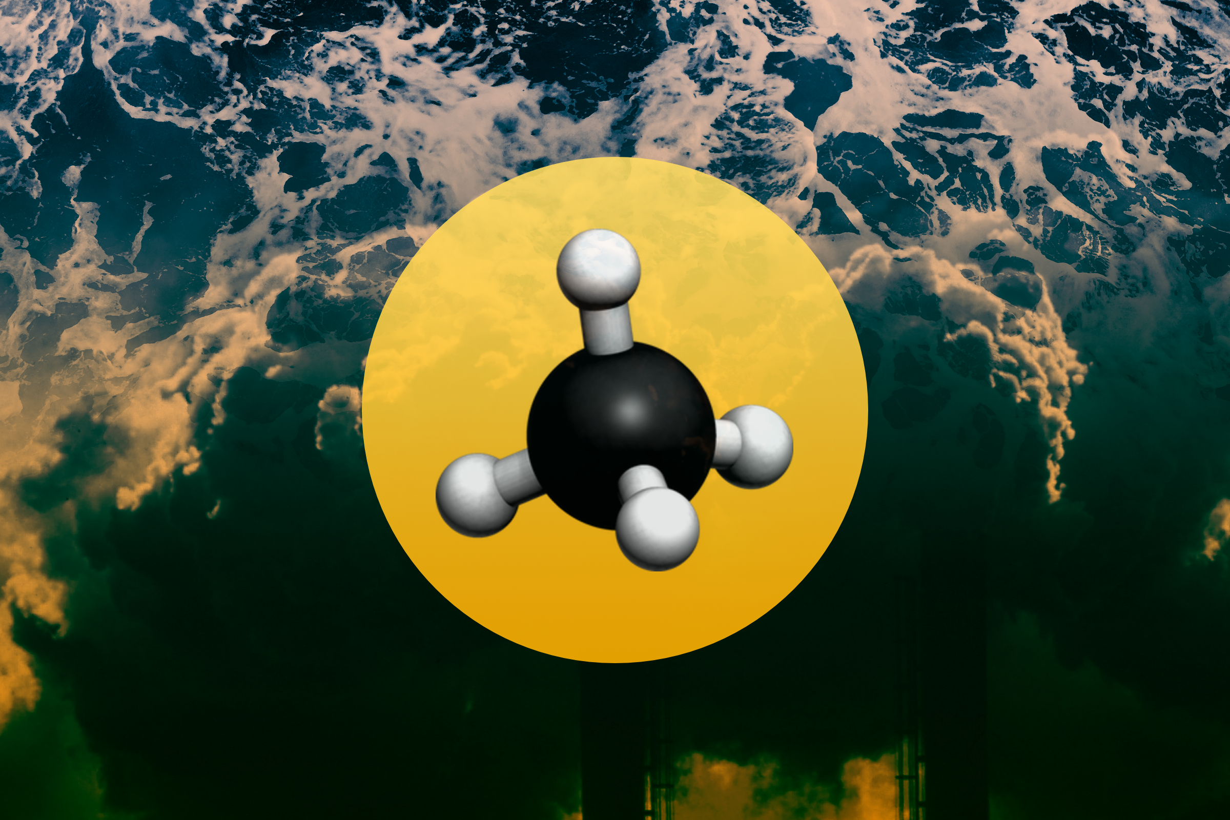 methane molecule collage