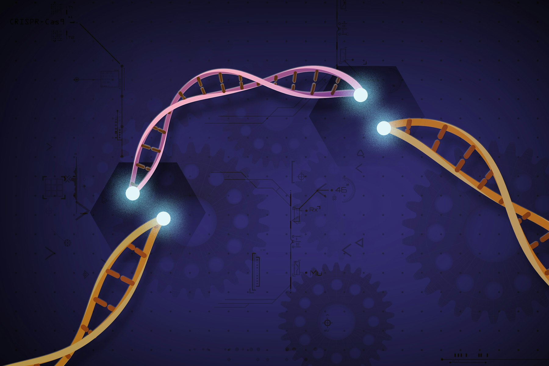 CRISPR gene editing visualization illustration