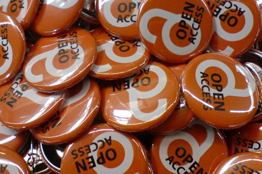 orange buttons with the open access logo