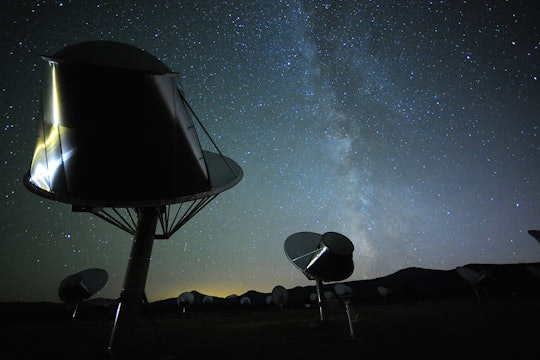 The Allen Telescope Array seen at night