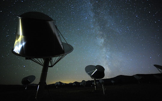 The Allen Telescope Array seen at night