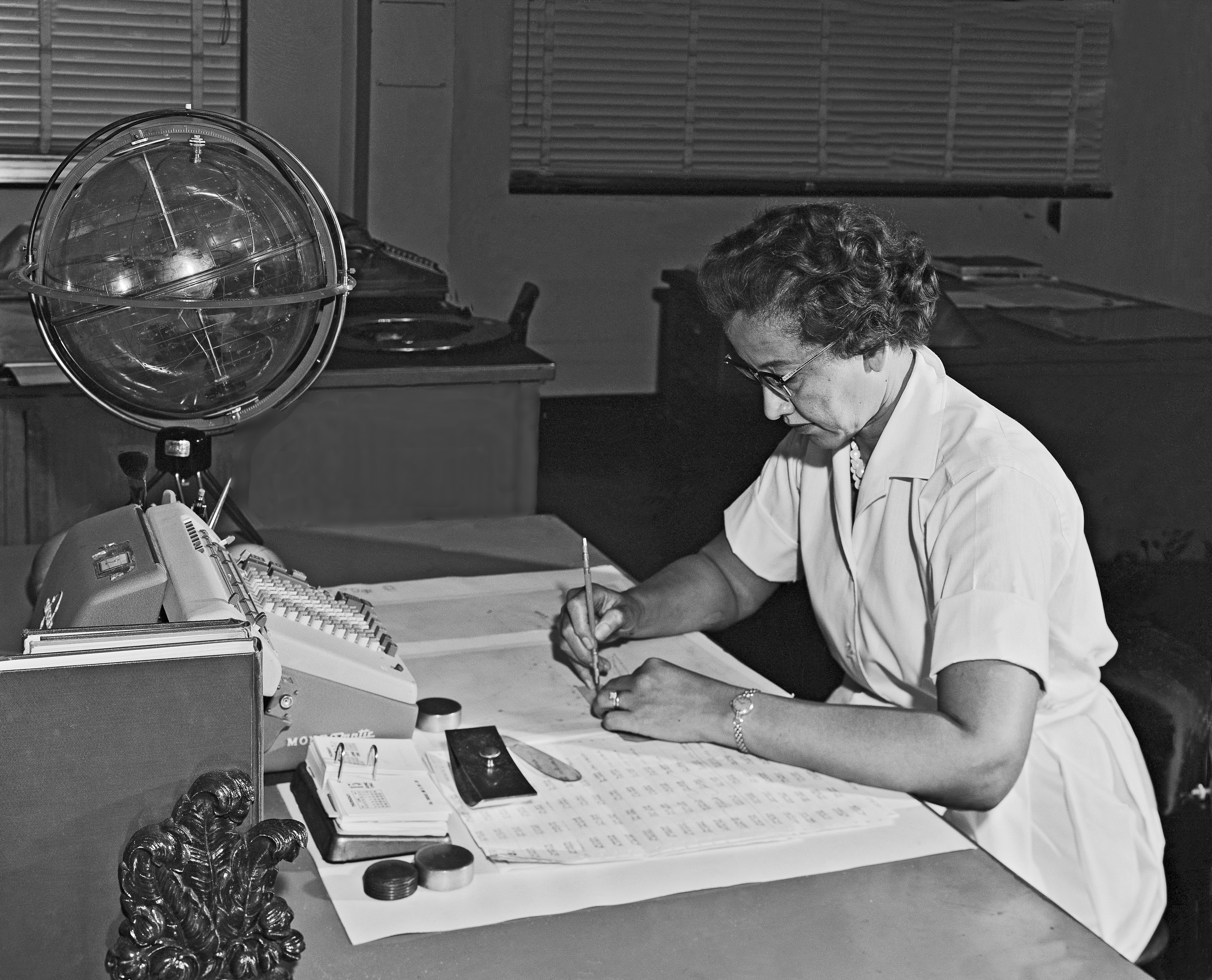 Katherine Johnson working at NASA Langley, 1962.
