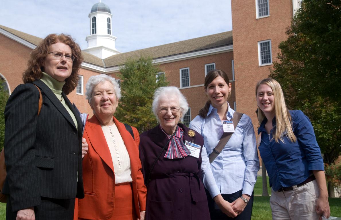 Nancy Grace Roman (center) with astronomer Vera Rubin (second from left)