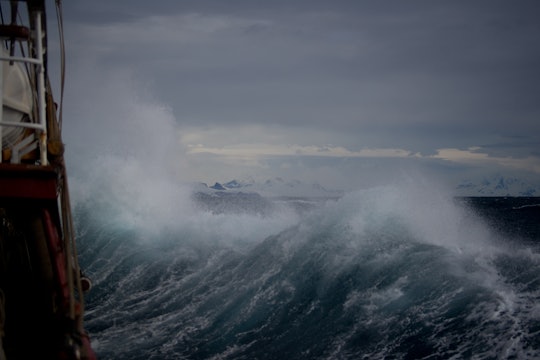 large waves with sea spray