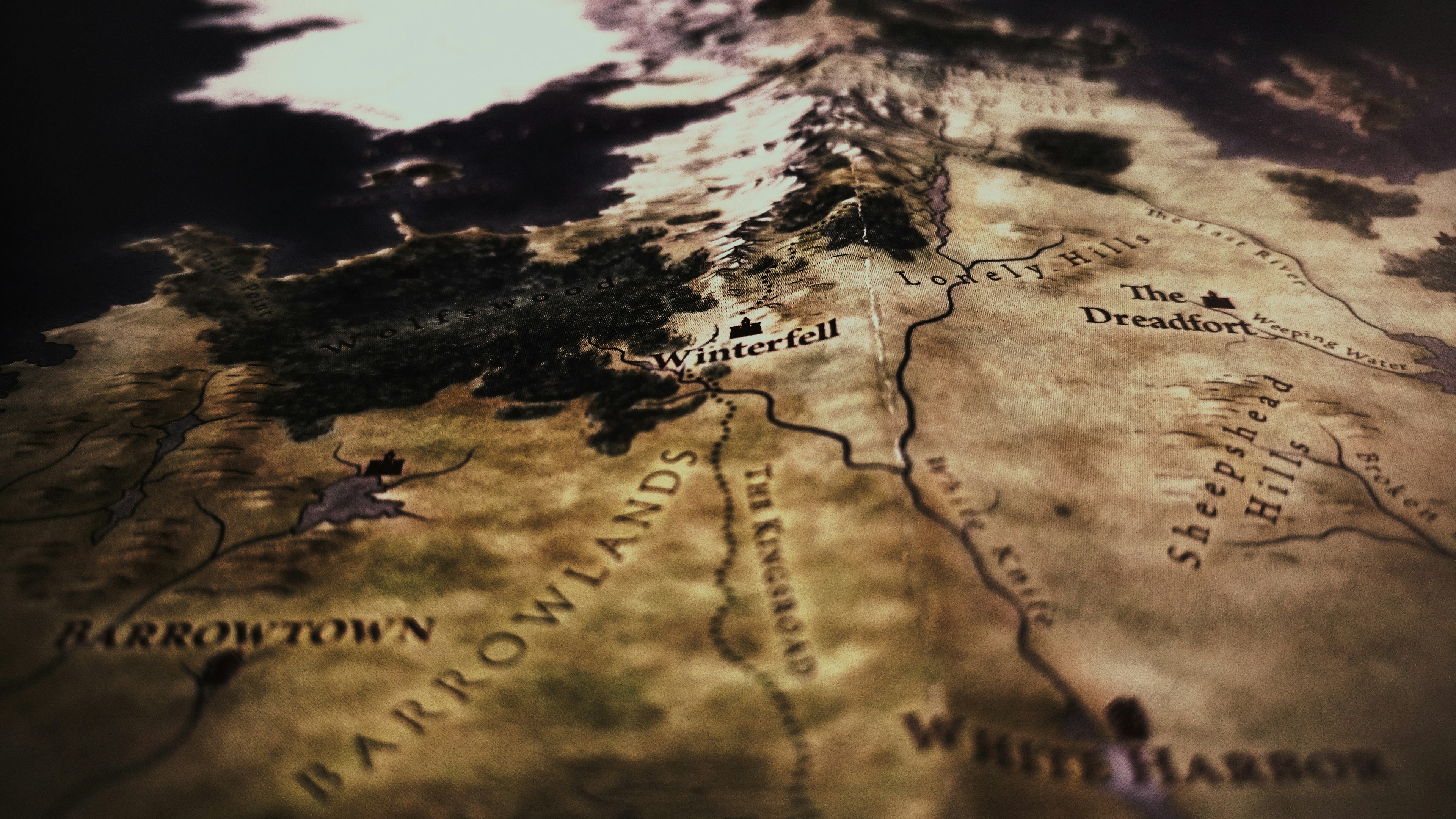 A map of Westeros, from the TV show Game of Thrones.