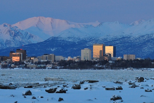 Cityscape of Anchorage, Alaska, in the winter Cityscape of Anchorage, Alaska, in the winter