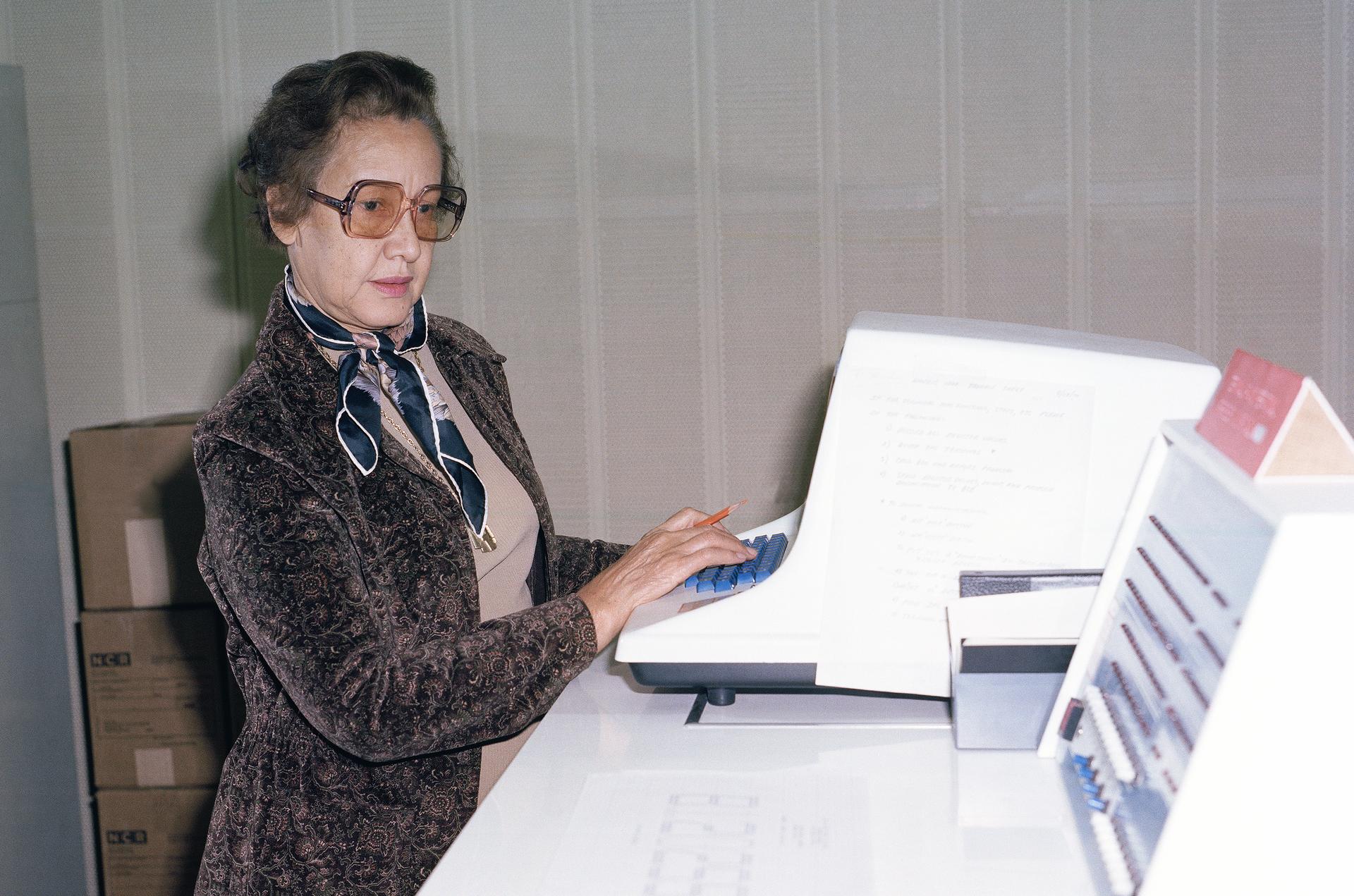 Johnson working at NASA Langley, 1980.