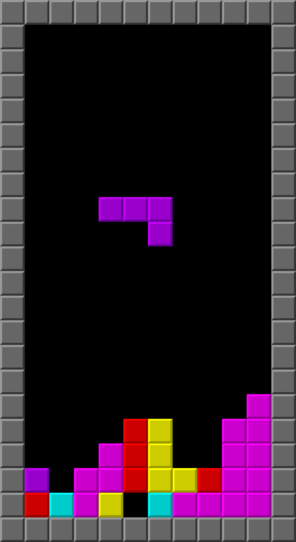 A screenshot of the Tetris videogame.
