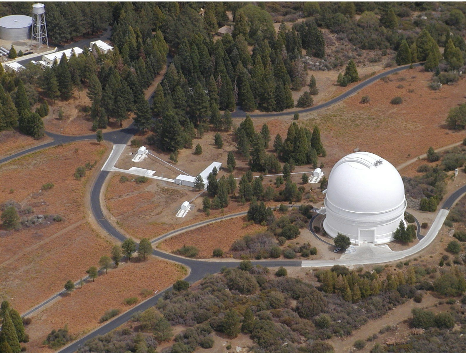 Aerial view of the Palomar Observatory and grounds