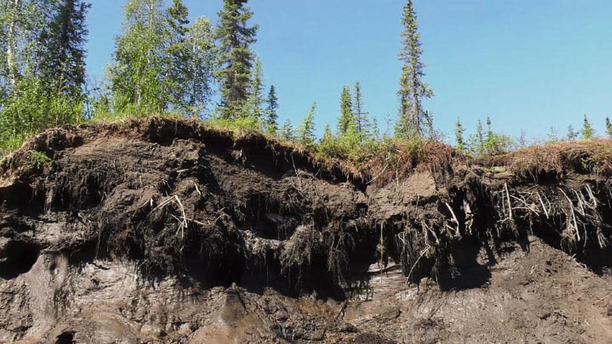 Thawing permafrost in the Arctic