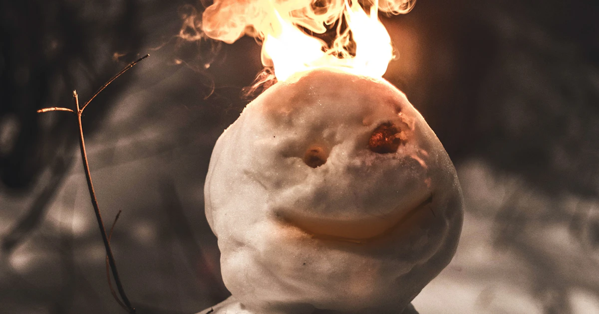 Exploding Snowman Head Just how hot was this winter?