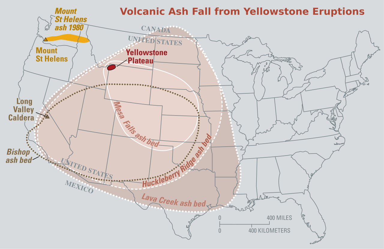 Volcanic ash from Yellowstone