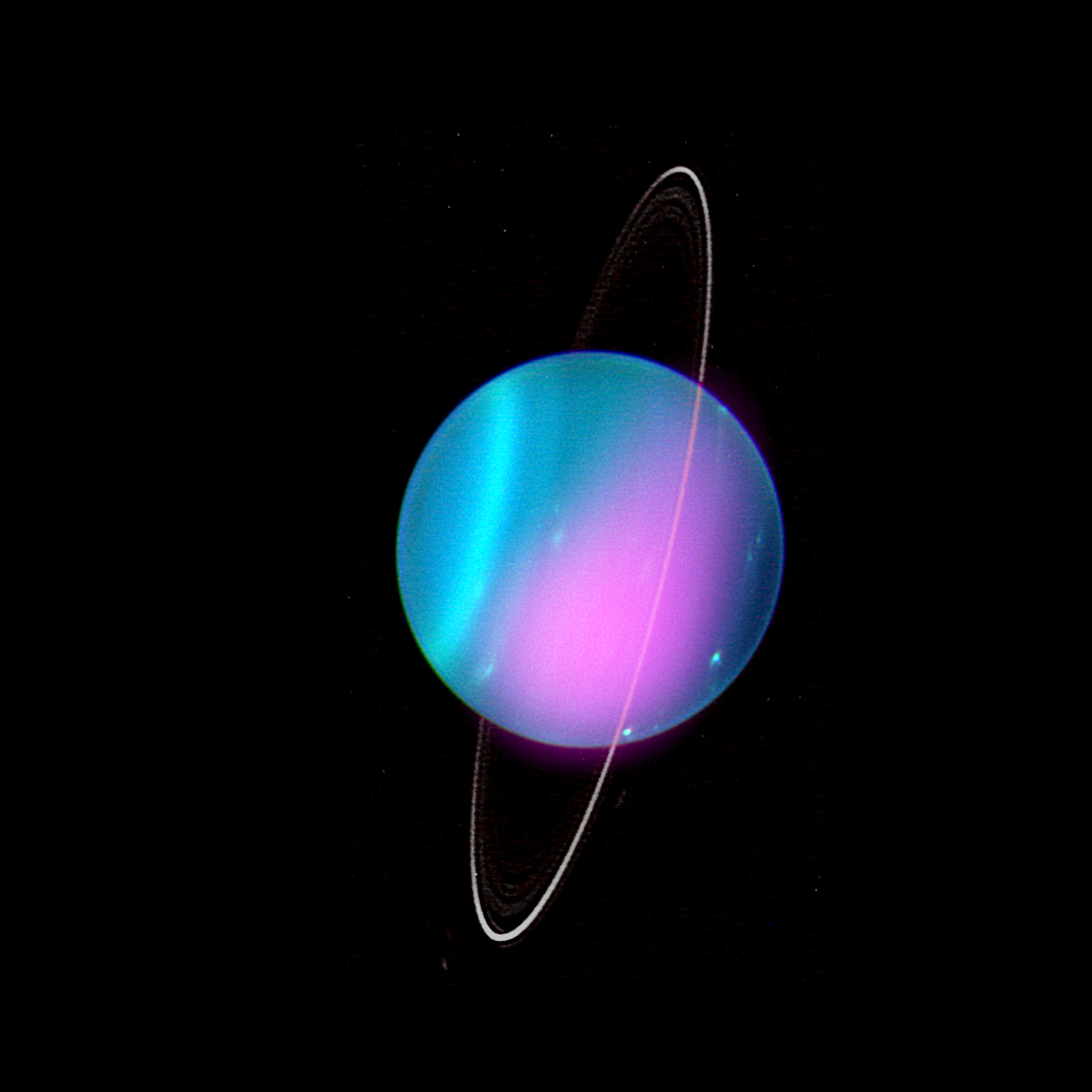 Combined optical and X-ray image of Uranus. 