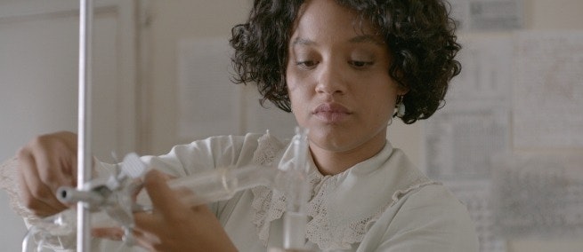 Kiersey Clemons playing Alice Ball, the chemist who invented a treatment for leprosy, in the film "The Ball Method" 