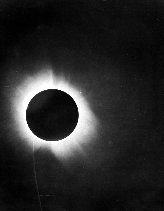 The 1919 solar eclipse, imaged from Sobral.