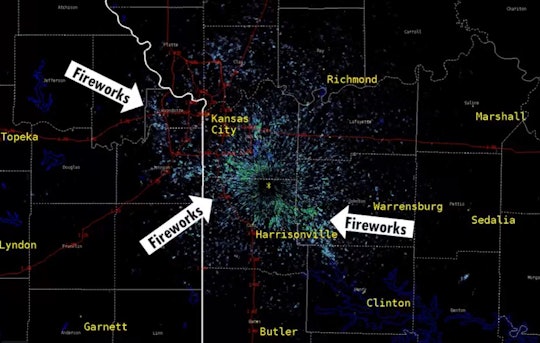 Fireworks over Kansas City picked up on Radar