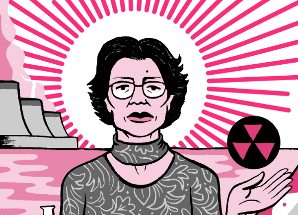 illustration of Katsuko Saruhashi, famous japanese scientist and geochemist