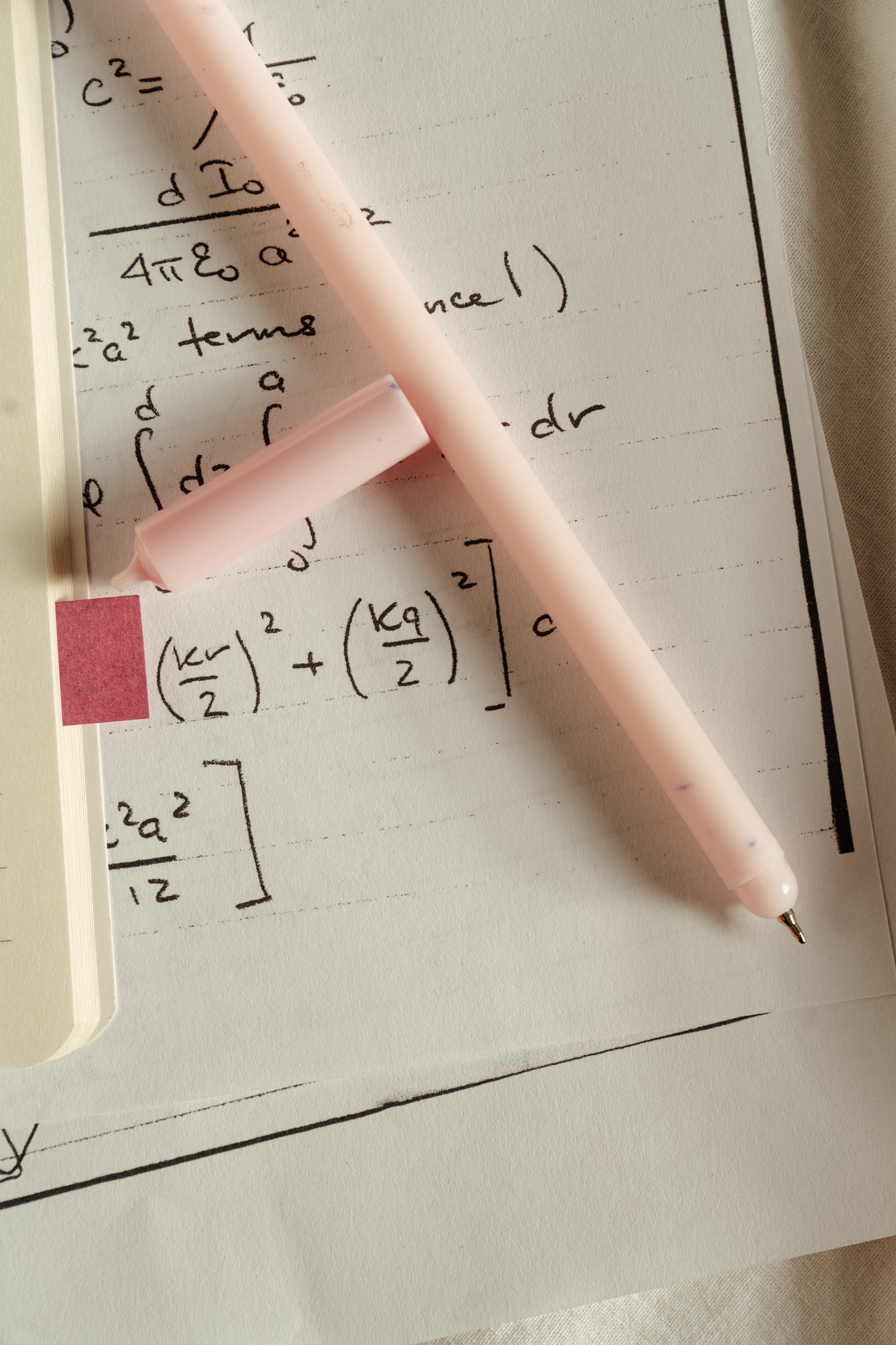 a math formula written on paper