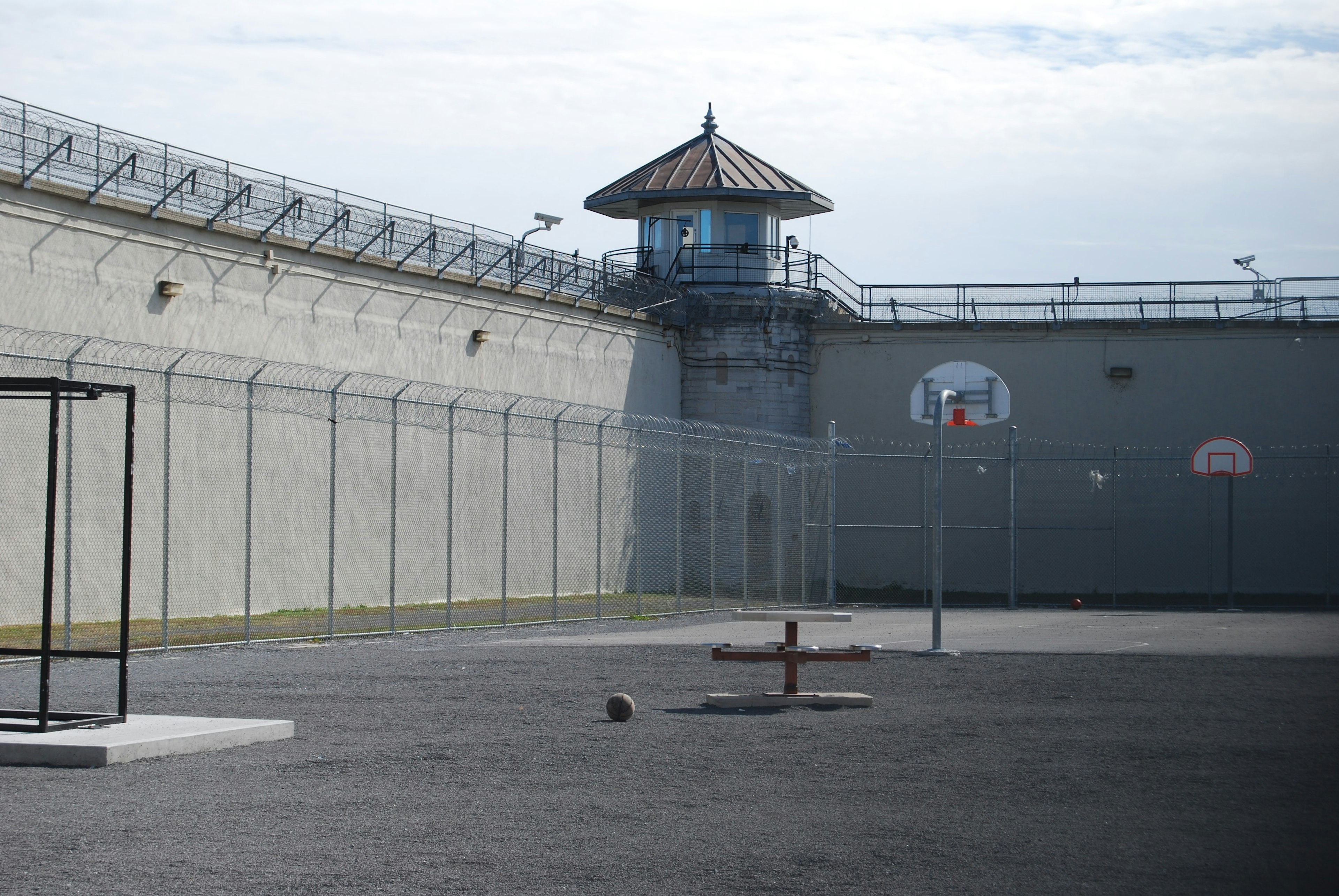 An empty prison yard